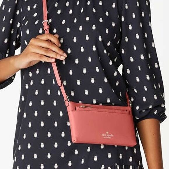 NWT - Kate Spade Sadie Crossbody Set Purse & Wristlet Peach Nectar - Picture 2 of 8
